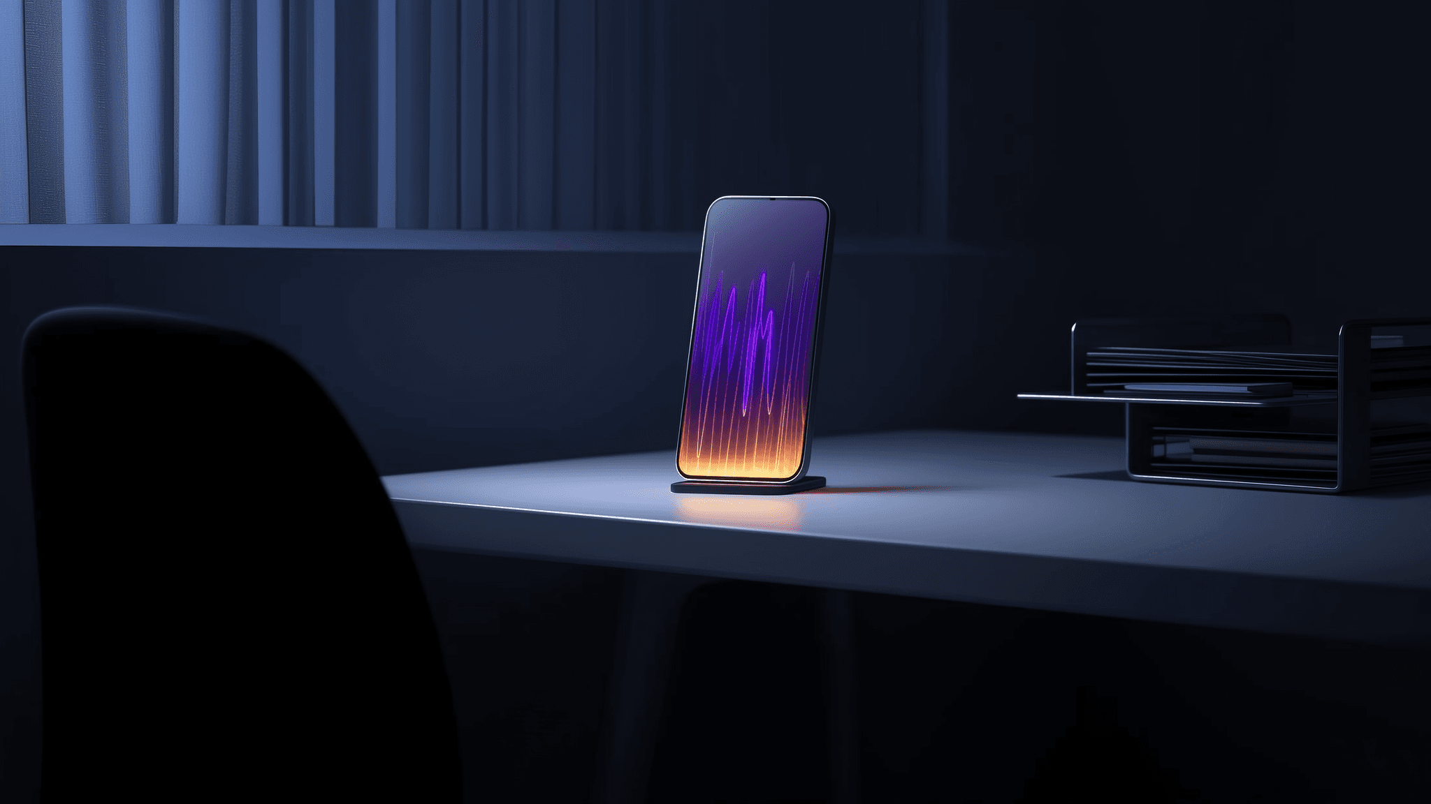 An AI receptionist quietly answering a call at 2am
