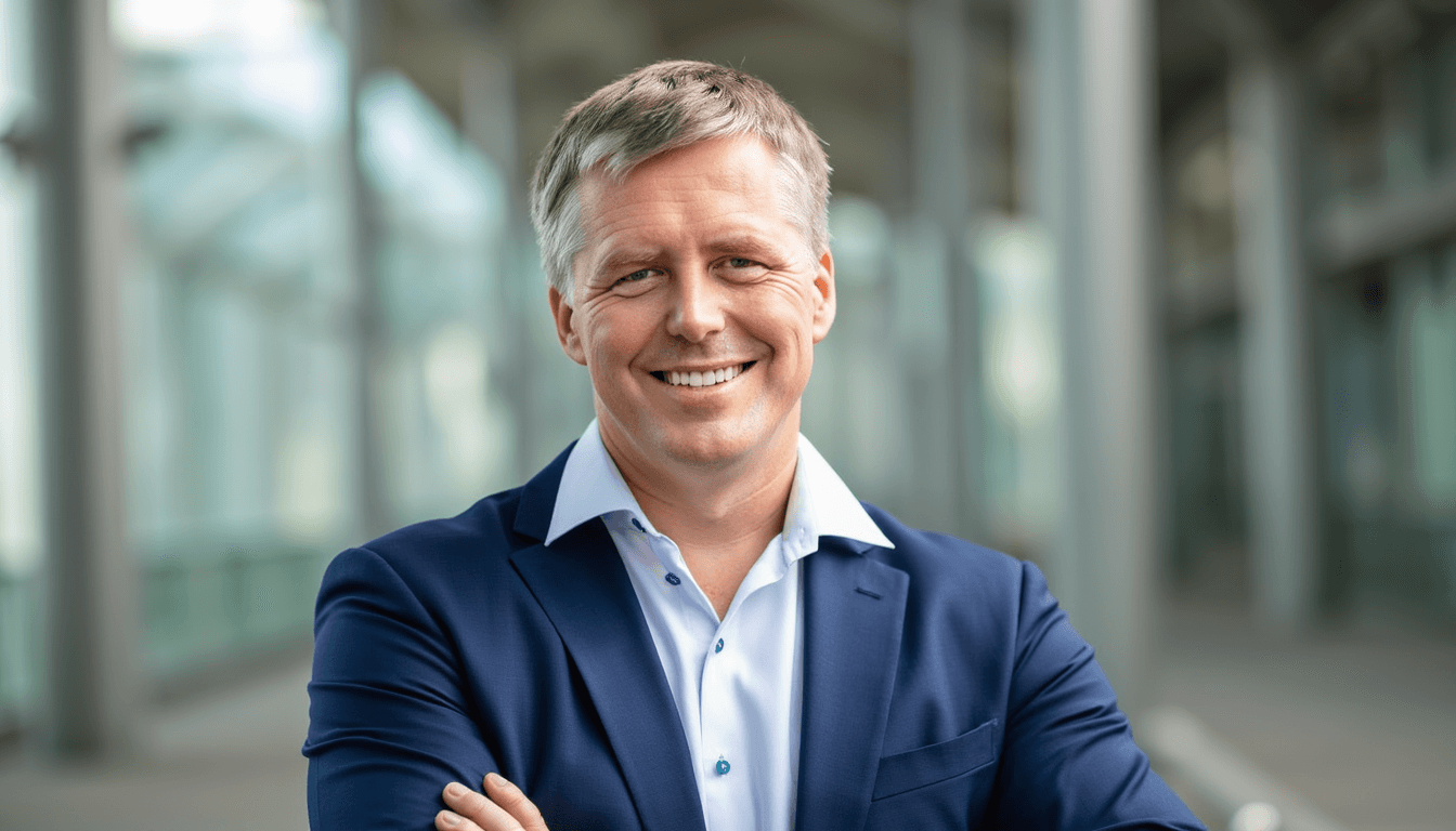 Business leader reviewing AI-powered analytics dashboard to make data-driven decisions for their organisation
