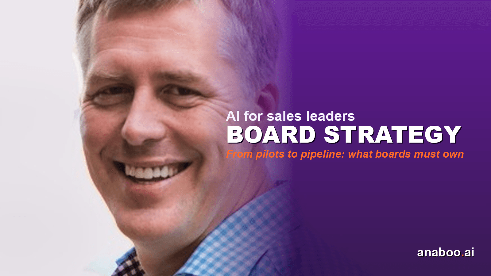 Executive boardroom with a large screen showing a sales pipeline dashboard, suited professionals reviewing AI-driven commercial metrics together