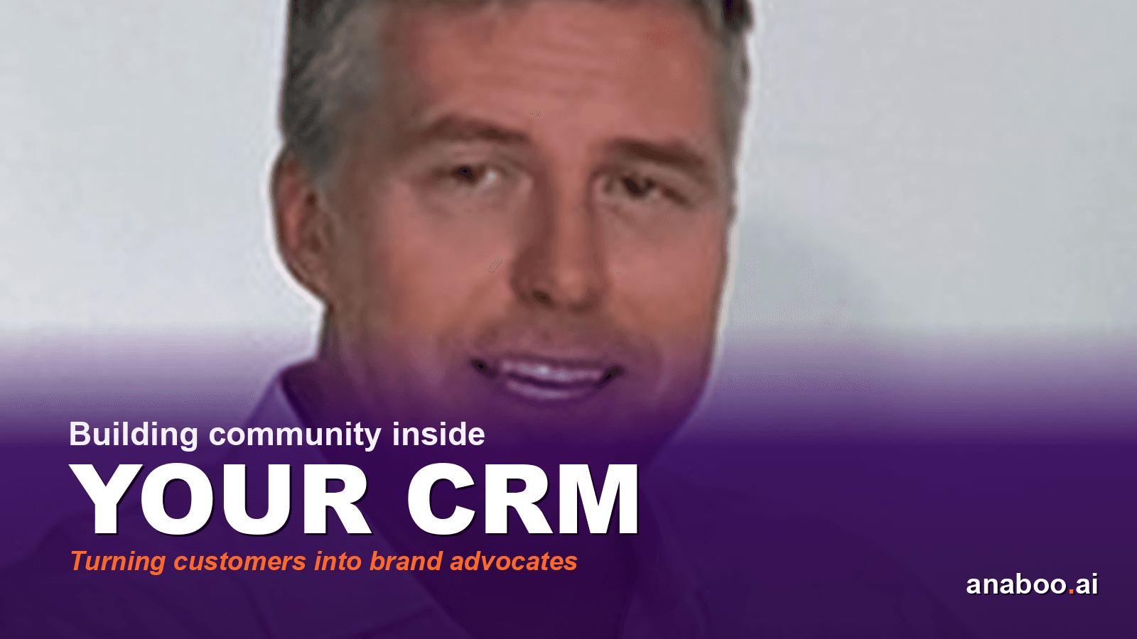 Business owner reviewing a CRM community dashboard with customer engagement metrics and advocate profiles on a large office screen