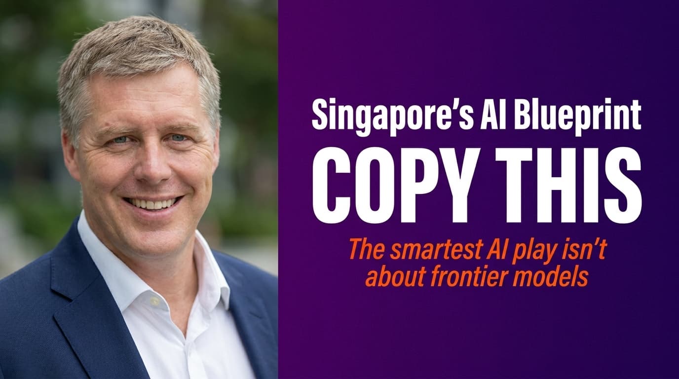 Brett Alegre-Wood presenting Singapore's Economic Strategy Review AI blueprint for SMB owners