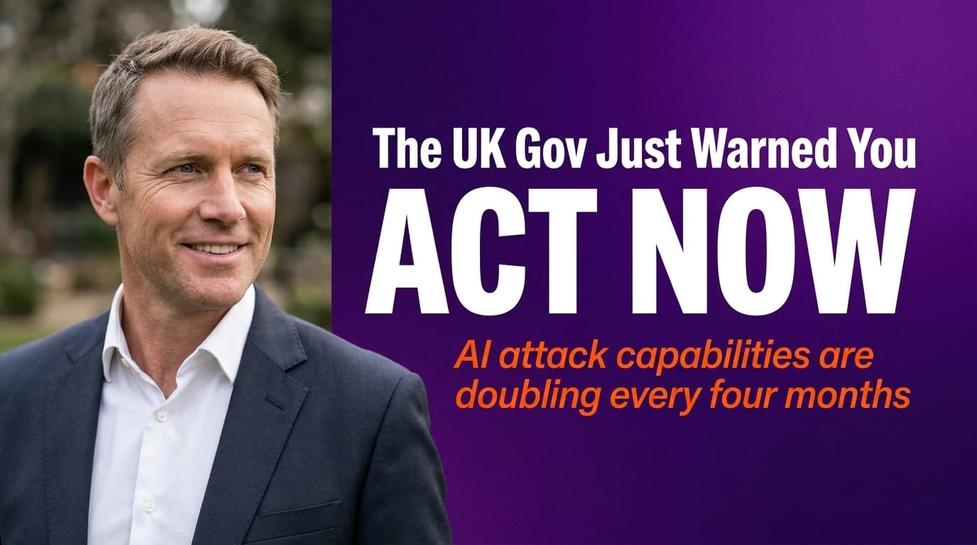 Brett Alegre-Wood with bold headline: UK Government warns every business to prepare for AI-powered cyberattacks